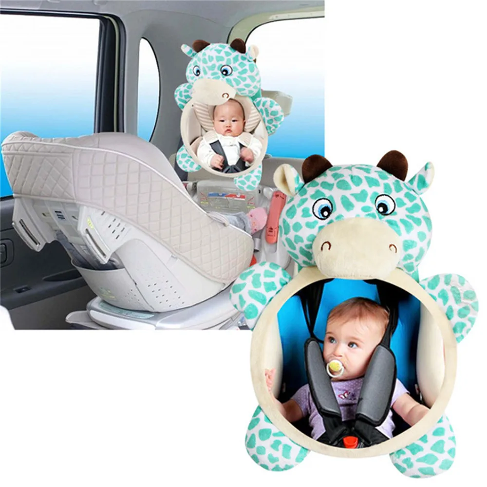 

Baby safety seat rear mirror Wide view rear adjustable safety seat car rear interior child rear view mirror plush toy Rearview