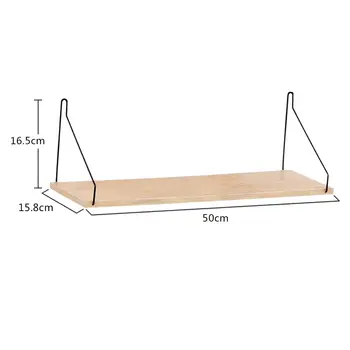 

1X Wood Iron Grid Wall Shelf TV Wall Hanging Shelf Convenient Storage Figure Wall Art Decoration For Home Living Room Bedroom
