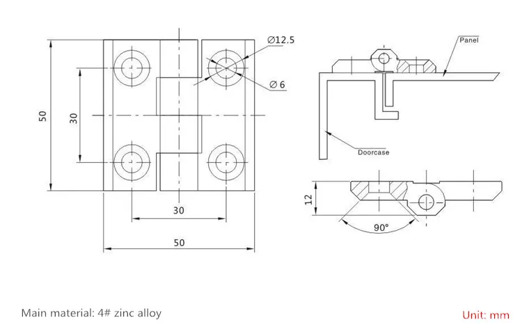 10pcs Retangular de Metal Dobrável de Alumínio