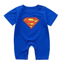 Летняя одежда; комбинезоны для новорожденных; комбинезоны с короткими рукавами для малышей; костюмы для маленьких мальчиков и девочек с рисунком супергероя