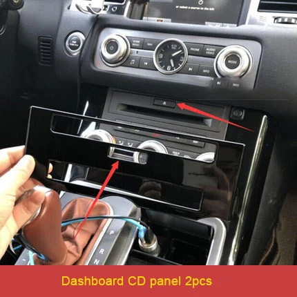 

For Land Rover Range Rover sport HSE 2010-2013 chrome black Central control CD panel 2pcs