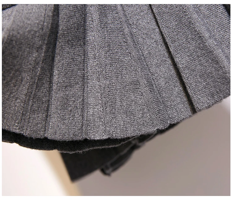 Трикотажные плиссированные мини юбки женские Осень Зима повседневные женские эластичные высокая талия платье с открытыми плечами большой размер трапециевидная юбка женские