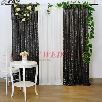 

Wholesale Price Sequin Backdrop Curtain White Chiffon Photo Booth Stage Background For Wedding Event Party Decoration