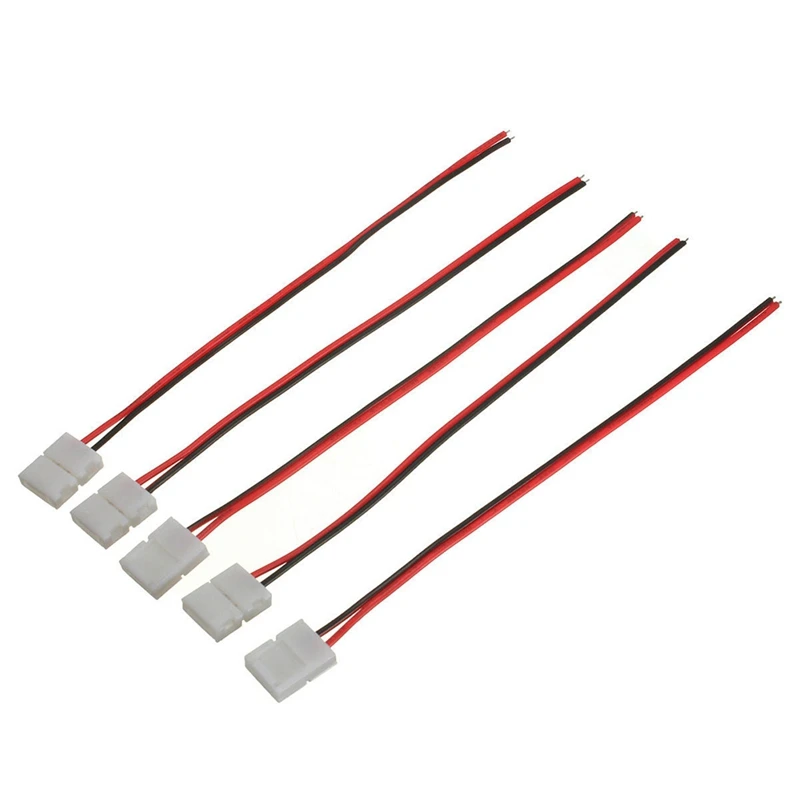 

Hot Sale 10 pcs PCB 2 PIN LED strip connector with cable for 3528/5050 single color adapter