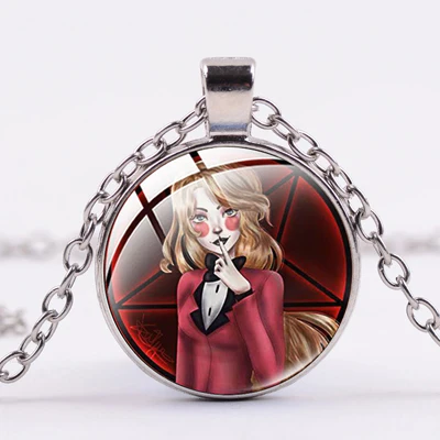 Style 14 SONGDA новейшая аниме Hazbin подвеска с изображением отеля Готический розовый мультфильм Charlotte Vaggie Alastor Подвеска Панк цепь ювелирные изделия подарок для фанатов - Окраска металла: Style 14