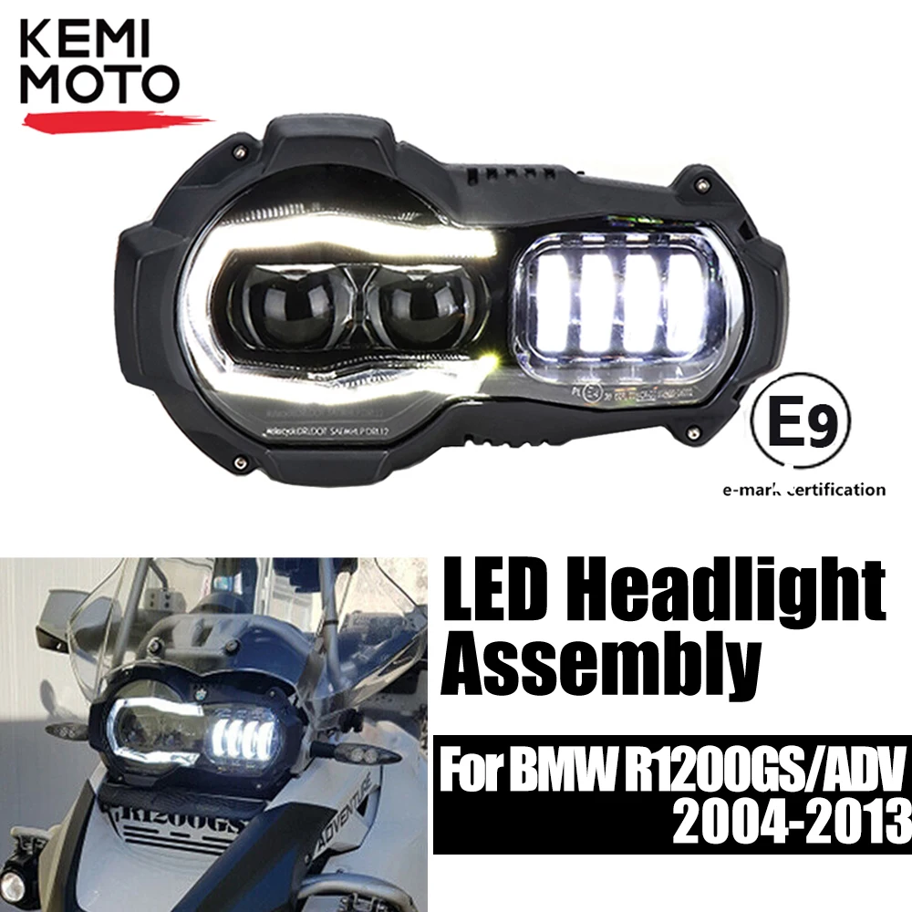 New Arrival!Motorcycle LED Headlights Projector for BMW R1200GS 2004-2012 R 1200GS ADV Adventure 2005-2013 Moto Lights Assembly