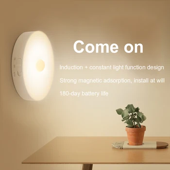 

LED Induction Night Light Usb Charging Night Lamp Bedroom Wardrobe Cabinet Corridor 700MAH Bedside Lamp Induction + constant lig