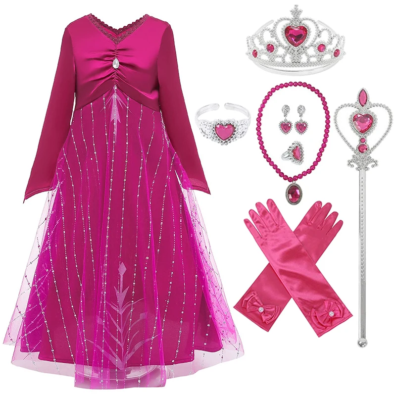

Anna Elsa 2 Cosplay Christmas Dress Kids Cinderella Plays Costume Children Birthday Party Princess Dresses For Girl Clothing