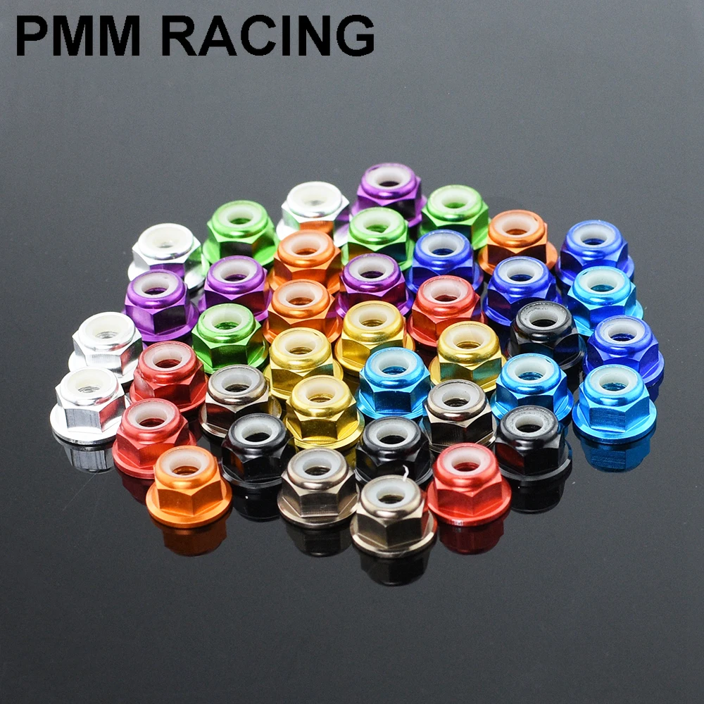 

4pcs Aluminum Flange Nylon Lock Nut M4 Multicolor 1/10 1/8 1/14 RC Car Truck Crawler Drift SCANIA TRX4 SCX10 Universal Part