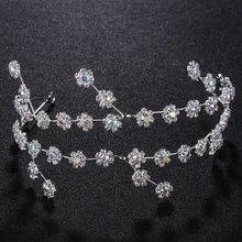 Свадебные украшения для головы Цветочные Элегантные для украшения волос невесты креативный головной убор невесты Кристалл Корона лента для волос TS49