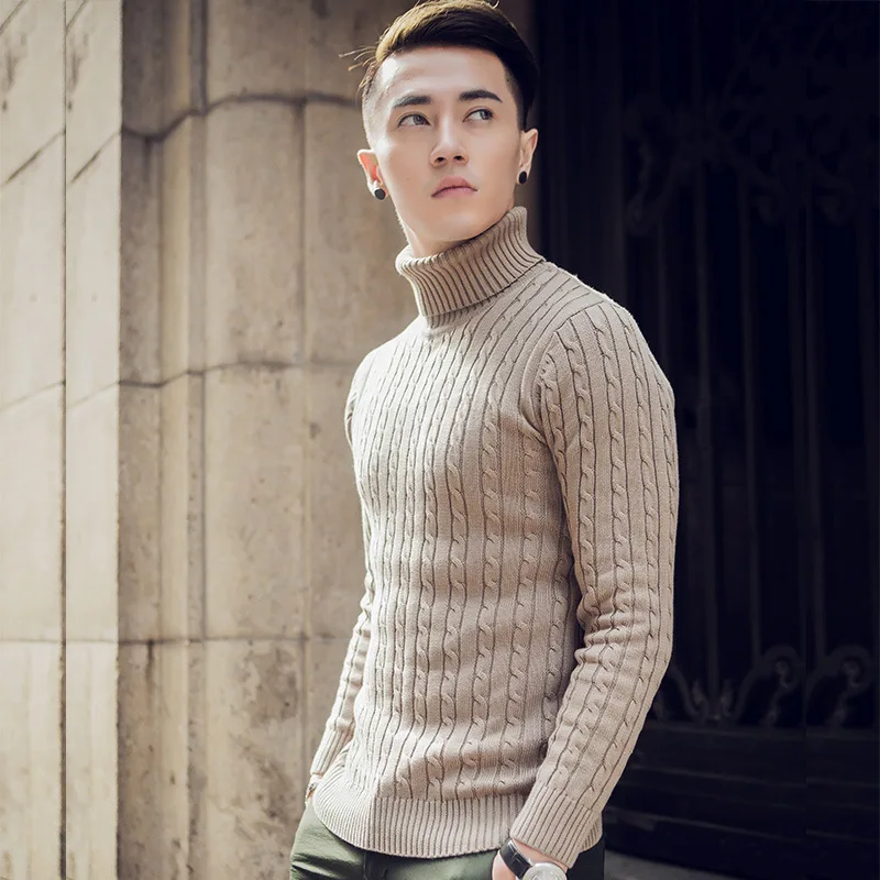 

2018 Autumn And Winter New Style Korean-style MEN'S Sweater Slim Fit Warm Base Shirt Teenager Half-Turtle-Neck Sweater
