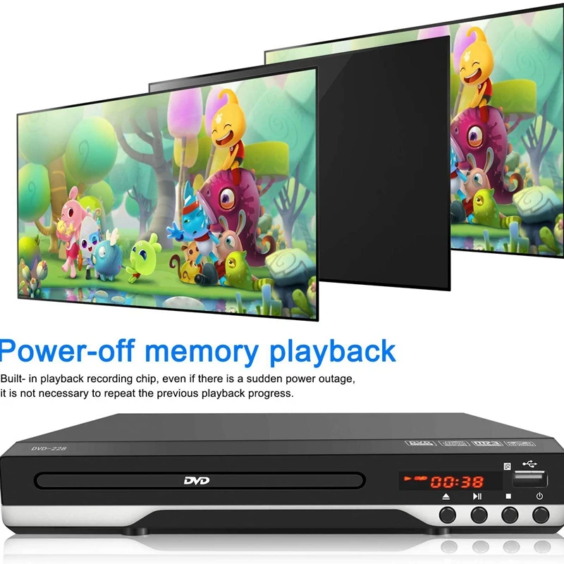 Портативный dvd-плеер для ТВ домашняя Поддержка USB порт компактный мультирегион DVD/SVCD/CD плеер с пультом дистанционного управления