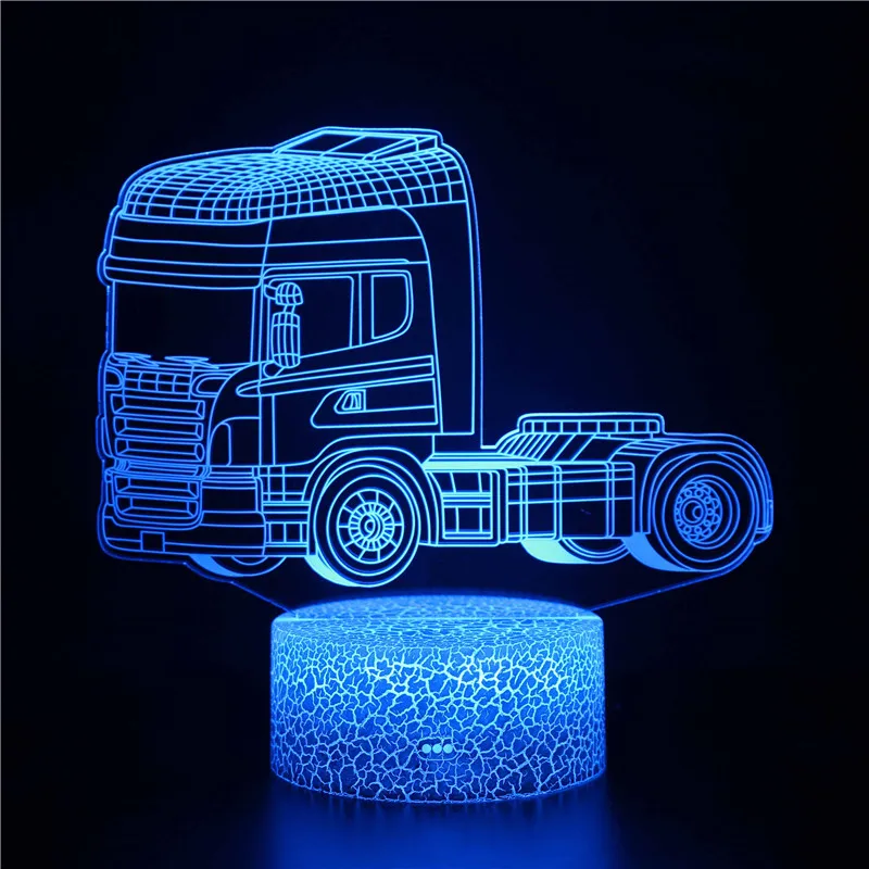 Lampe led 3D Camion Scania, semi, veilleuse, chevet, néon, déco