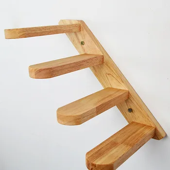 

Stable Kitten Step Staircase Cat Toy Gifts Climbing Ladder Easy Install Window Solid Wood Home Wall Mount Pet Springboard