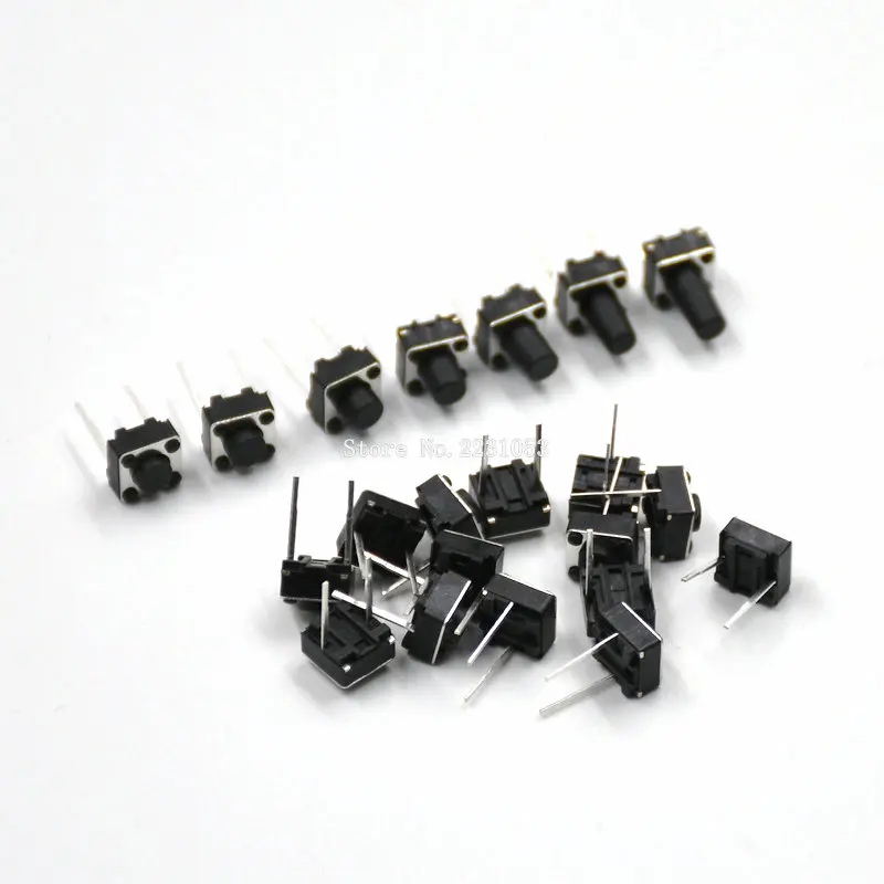 ¡100 Uds medio 2pin 6x6x4! 3/5/6/7/8/9/10mm interruptor pulsador táctil de 6x6x4,3mm 6x6x5mm 6x6x6mm 6x6x7mm 6x6x8mm 6x6x9mm