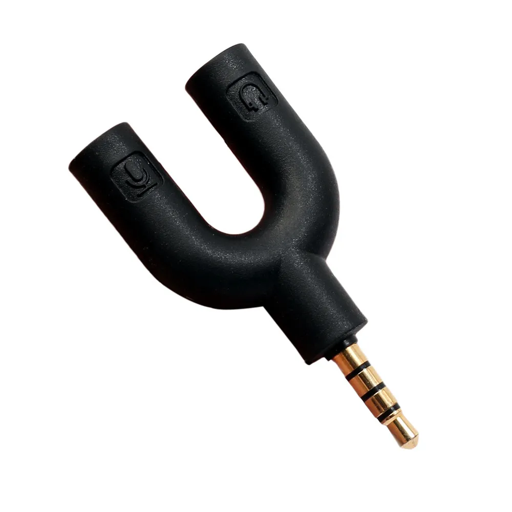 

Headset Adapter Kit U shape 3.5mm Stereo Splitter Audio Male to Earphone Headset Microphone Adapter for PC Mobile Phone Pad #ND
