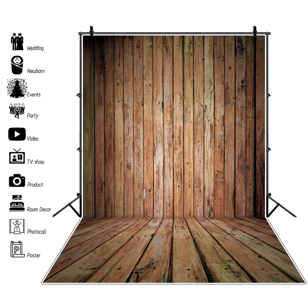 

Grunge Vintage Wood Board Floor Wood Plank Baby Portrait Backdrop Vinyl Photography Background For Photo Studio Photophone