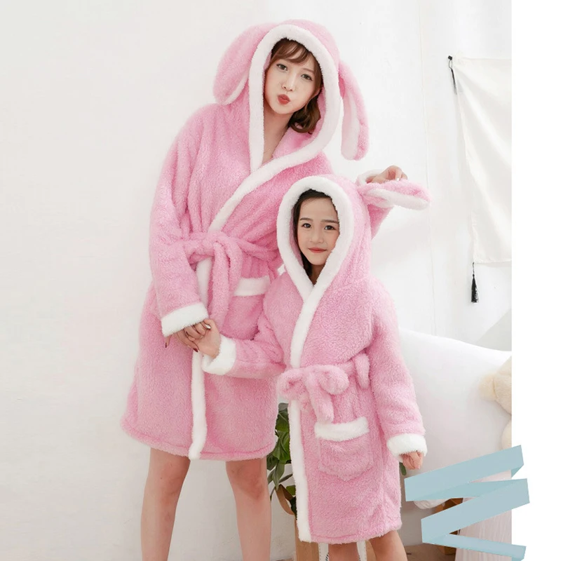 Детский банный халат, банный халат для девочек, ночная одежда для девочек, детская одежда для сна с рисунком животных, мягкая фланелевая зимняя Рождественская Пижама с капюшоном
