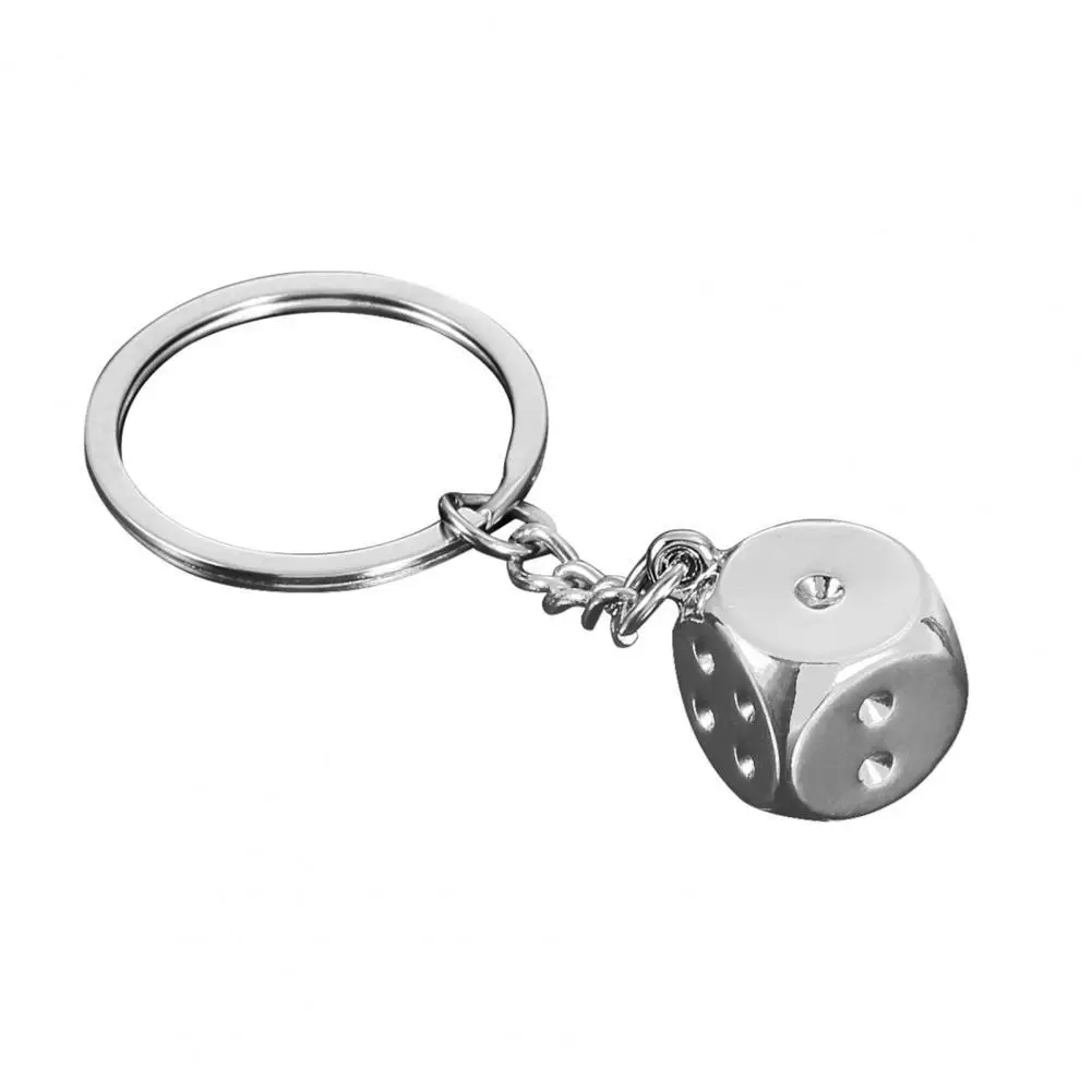 Creative Keychains Keyrings Metal Six sided Dice Car Keychain Alloy Key