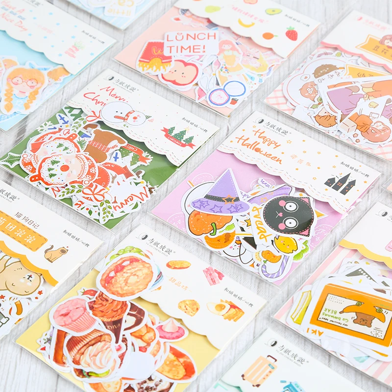 

40 pcs Christmas Stickers Bag Autumn Bullet Journal Stickers for Planner Diy Scrapbooking Girls Halloween Xmas Gift for Kids