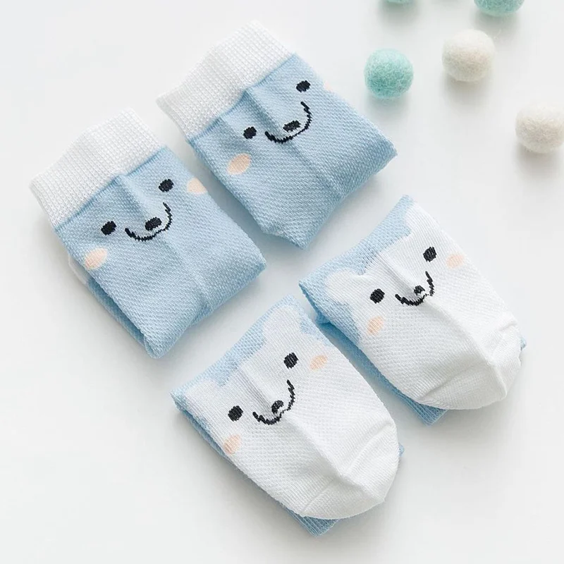 

5Pairs/Lot Newborn Baby Socks Summer Mesh Thin Baby Socks For Kids Cute Cartoon Cotton Breathable Socks For 0-12Months