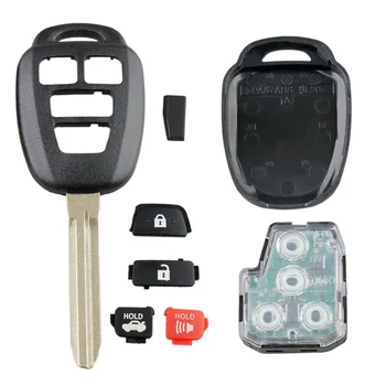 

Car Key Case Cover H Chip 4 Buttons Remote Keychain Guard For Toyota RAV4 LE 2013-2018 Holder Purse Wallet Tags