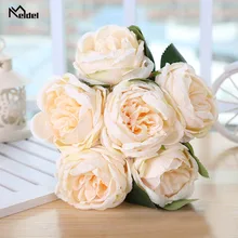 Meldel белый пион цветы искусственные цветы букет шелковых цветок красный розовый пачка год Свадьба домашний декор поддельные цветы букет