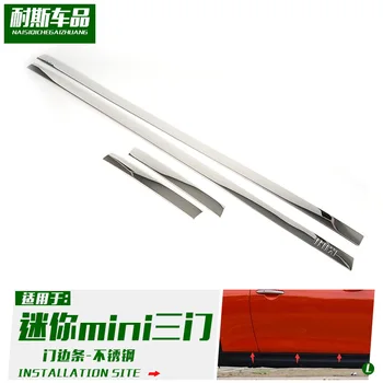 

Fit for mini mini three door modified door trim stainless steel anti-collision and anti scratch bright strip patch