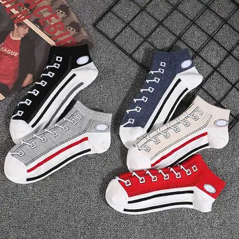 

5Pairs/Set 2020 Spring New Men's Socks College Style Cotton Casual Sports Boat Socks Couple Fashion Canvas Socks