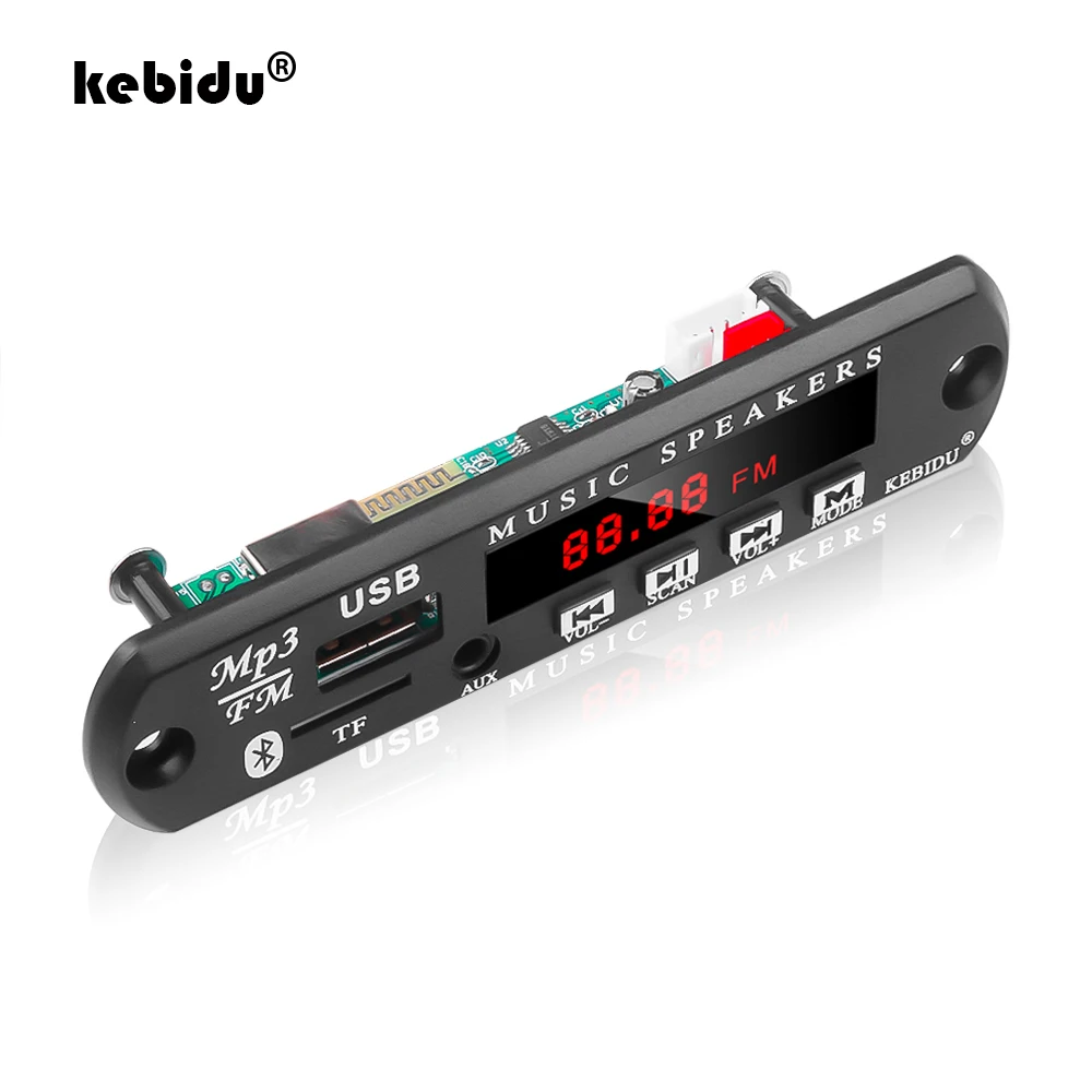 Kebidu Универсальный MP3 WMA декодер доска беспроводной Bluetooth 5 в 12 В USB SD(TF) AUX FM радио аудио модуль с пультом дистанционного управления для автомобиля DIY