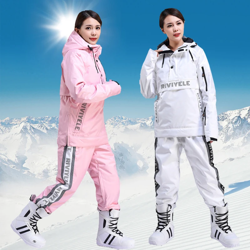 Women Ski Suit Breathable Warm Winter Sports Windproof Waterproof Jacket Ski Pants Women's Ski Hoodie Set Skiing Snowboard Suits