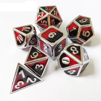 

Two-color metal dice 7-piece dungeon and dragon RPGMTC board game D4 D6 D8 D10 D12 D20