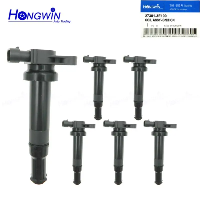 6 Pcs 27301 3E100 Ignition Coil For Hyundai Santa Fe 2007 2.7L Kia