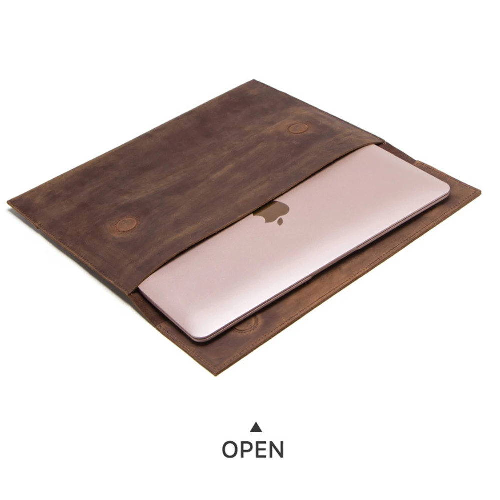 Сумка для ноутбука Macbook 12 дюймов универсальная сумка для ноутбука Ретро Натуральная кожа флип ноутбук рукав с магнитной пряжкой сумка