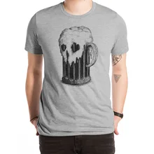 Темно-лагер футболка Алкогольная выпивка черепа кости скелеты еда crew Толстовка raglans Хэллоуин ужас