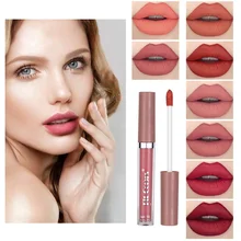 

Fit Colors Matte Non-stick Cup Lip Gloss Matte Velvet Thin Tube Liquid Lipstick Water Resistent Lip Tint Women Makeup Comestics