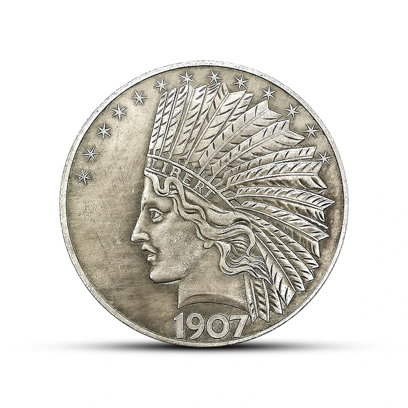 

United States of America 1 One Dollar Indian Head Token 1851 Brass Plated Silver Copy Coin Gift Drop Shipping