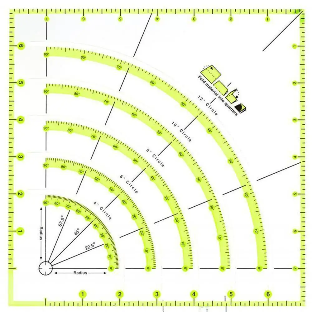 1pcs Fabric Curved Ruler Transparent Fan-shaped Multifunctional Measuring DIY Handmade Jigsaw Acrylic Quilting | Дом и сад