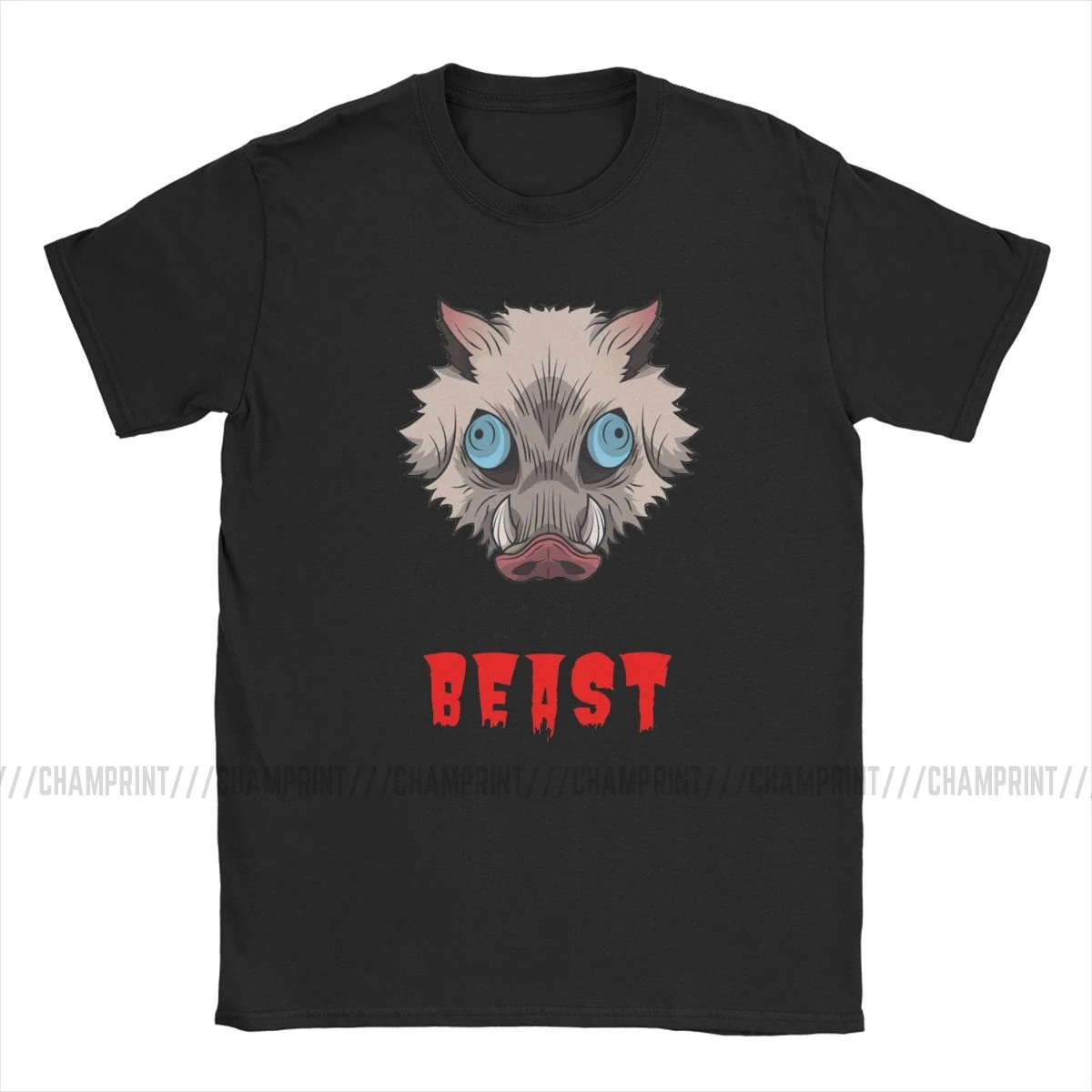 Футболка с надписью «I'm A Beast Hashibira Inosuke» для мужчин, хлопковая Футболка с юмором, футболка с героями аниме «Demon Slayer», футболки с короткими рукавами, одежда в подарок
