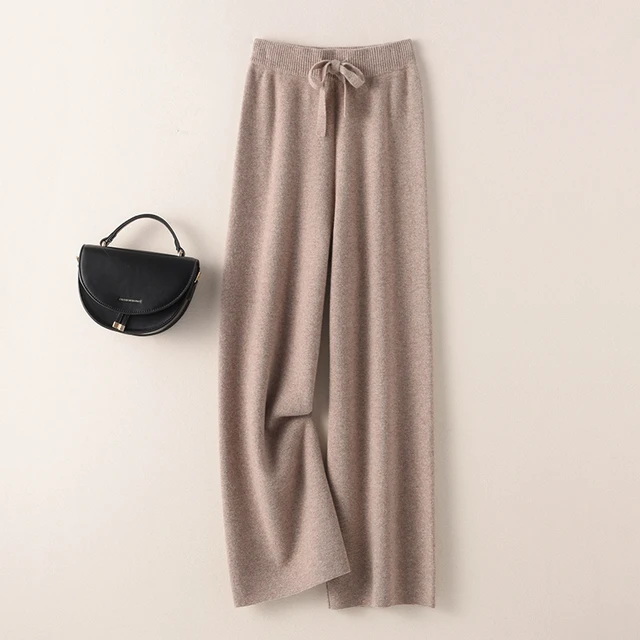 BELIARST Cashmere Pants: High Waist, Wide Leg