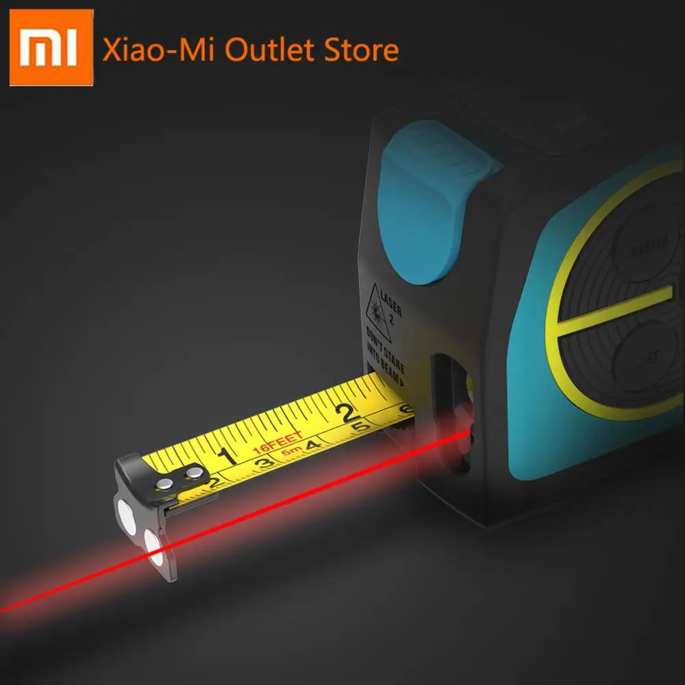 

Xiaomi Youpin MiLESEEY Laser Distance Measuring Tape 5m Tape Measure 40m Laser Ranging One-Click Ranging Show Immediately