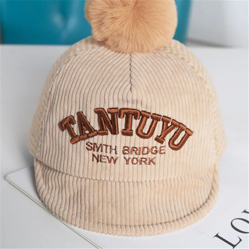 

2019 Winter Hats For Kids Pompom Fur Knitted Beanie Caps Baby Children Fur Pom Hats For Girls Boys Warm Outdoor Ski Caps Bonnet