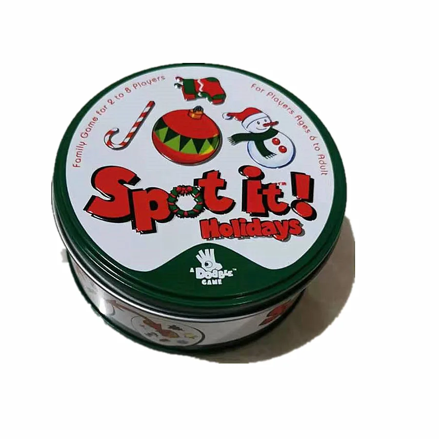 New Spot It! Board Game English Card Game with Metal Box Family Party