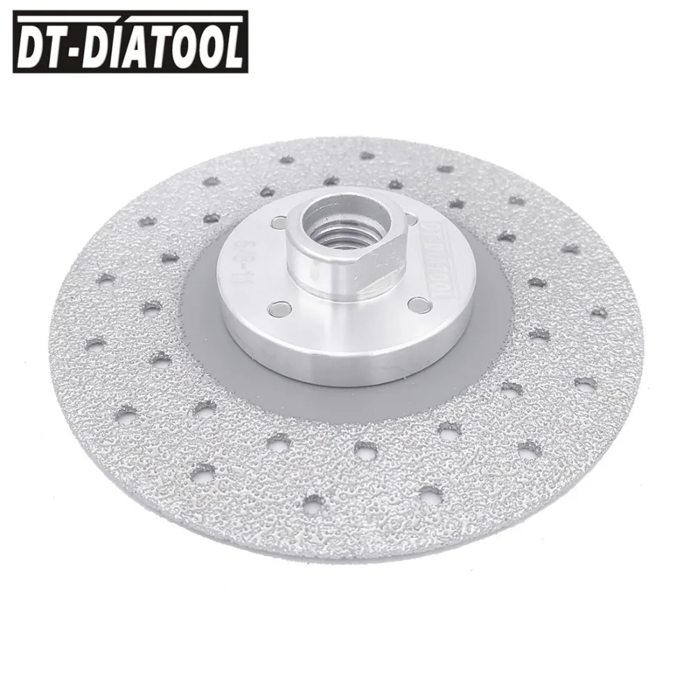 DT-DIATOOL 1pc M14 or 5/8-11 Thread Vacuum Brazed Double Side Coated Diamond Cutting Grinding Wheel For Cut Shapen Grind Smooth