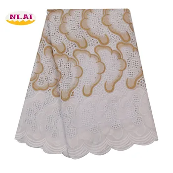 

NIAI 100% Cotton African Lace Fabric With Stones Nigerian Lace Fabrics 2019 High Quality Swiss Voile In Switzerland XY3206B-2
