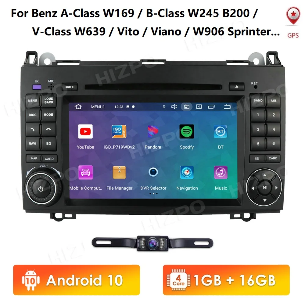 2Din Android 10 0 HD сенсорный экран для Mercedes Benz W245 W906 W169 W639 многофункциональный