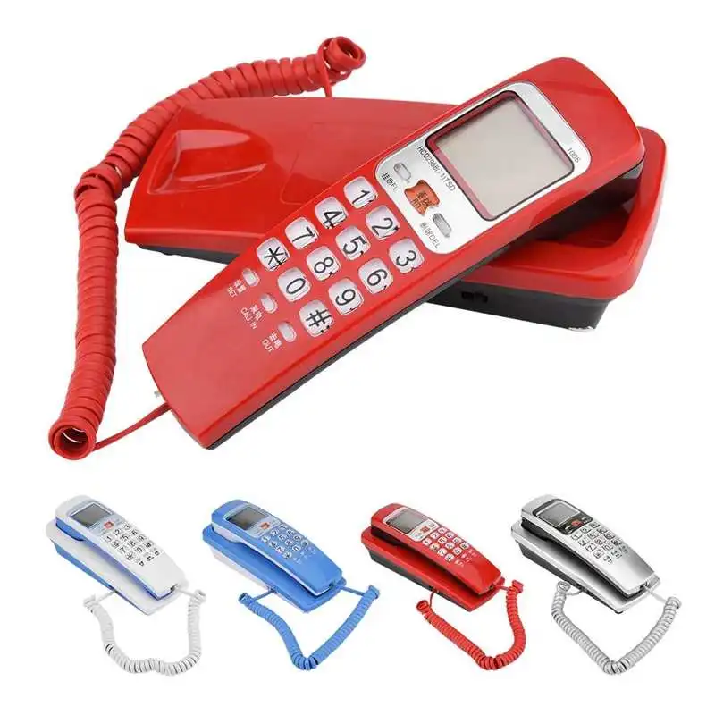 

Home Landline Wall Mounted Telephone with FSK/DTMF Caller ID Desktop Corded Fixed Phone Extension Telephone for Home Hotel Bank