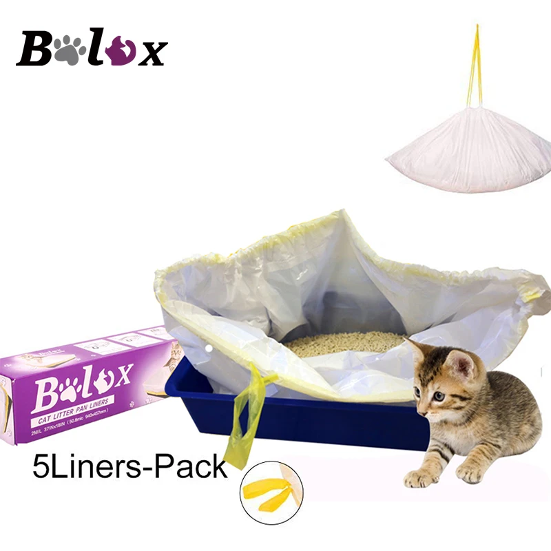 Cat Litter Box Liners with Drawstring Bag Heavy Duty Jumbo Super Strong poop bag Cat Kitten Hygienic cat litter mat Pet Supplies