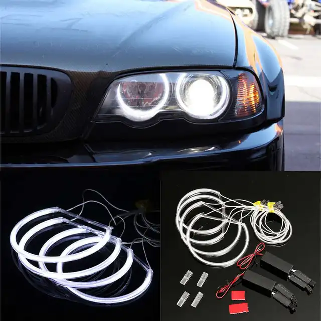 4x Ccfl Angel Eye Halo Led Ring Light White Non-Projector for Bmw E46 3 Series 3