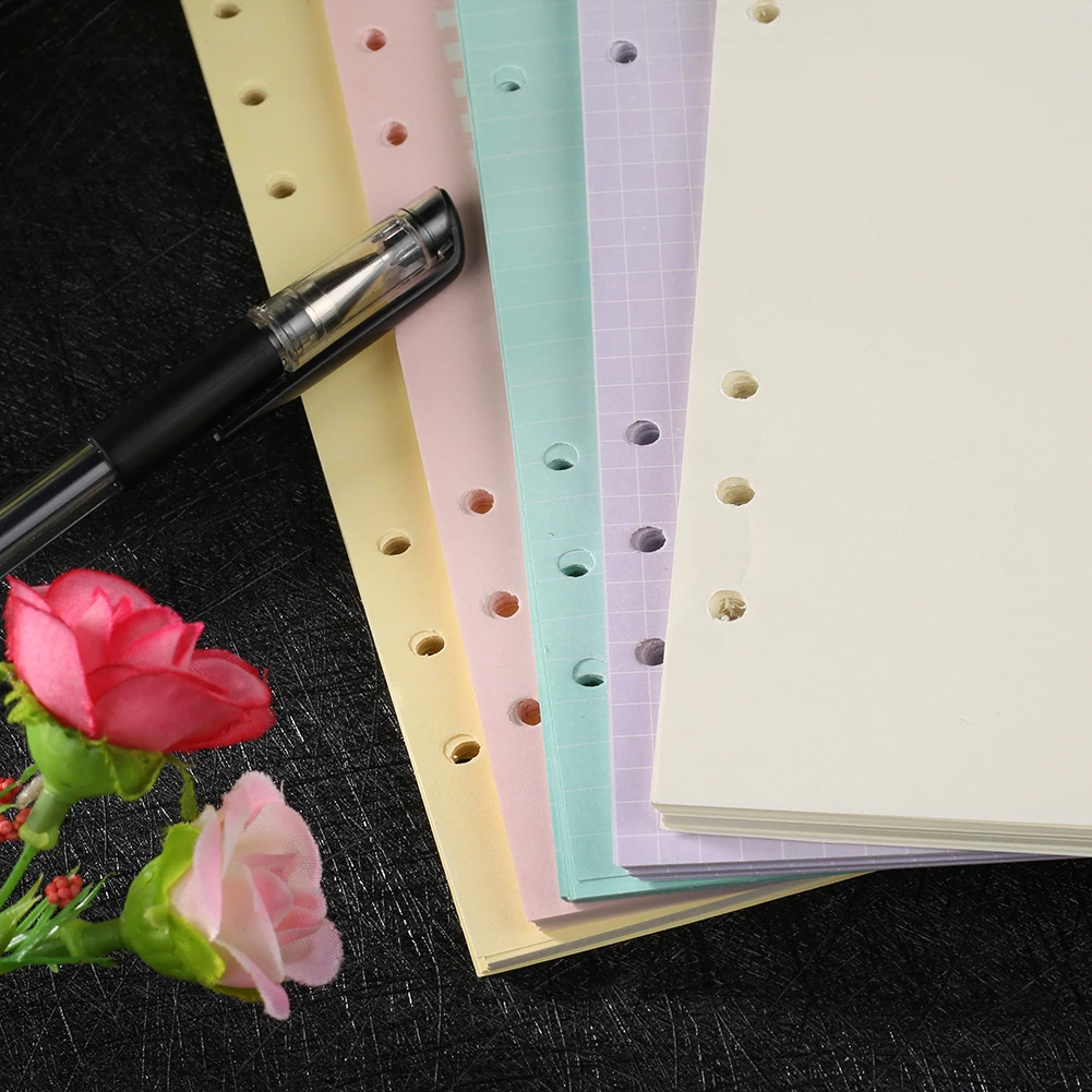 40 Sheets/set A5/a6 Filler Papers Loose-leaf Notebook 6 Holes